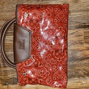 Two's Company red paisley tote